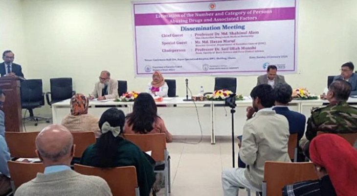 দেশে অবৈধ মাদক ব্যবহারকারী ৮২ লাখ, সবচেয়ে বেশি ব্যবহৃত হচ্ছে গাঁজা